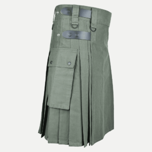 Olive Green Cotton Utility Kilt