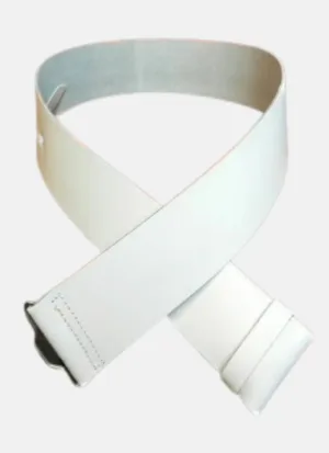 White Leather Kilt Belt