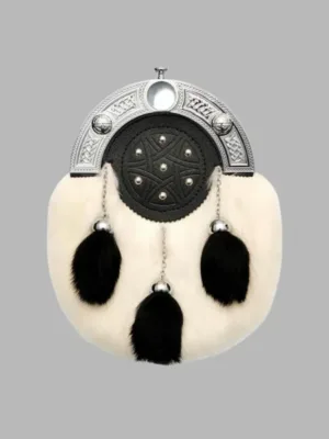 White Rabbit Dress Sporran with Black Tassels